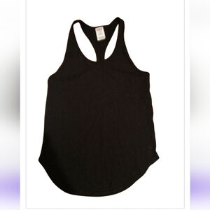 PINK VS Sleep Solid Black Racerback Tank Top w/Pup Embroidery